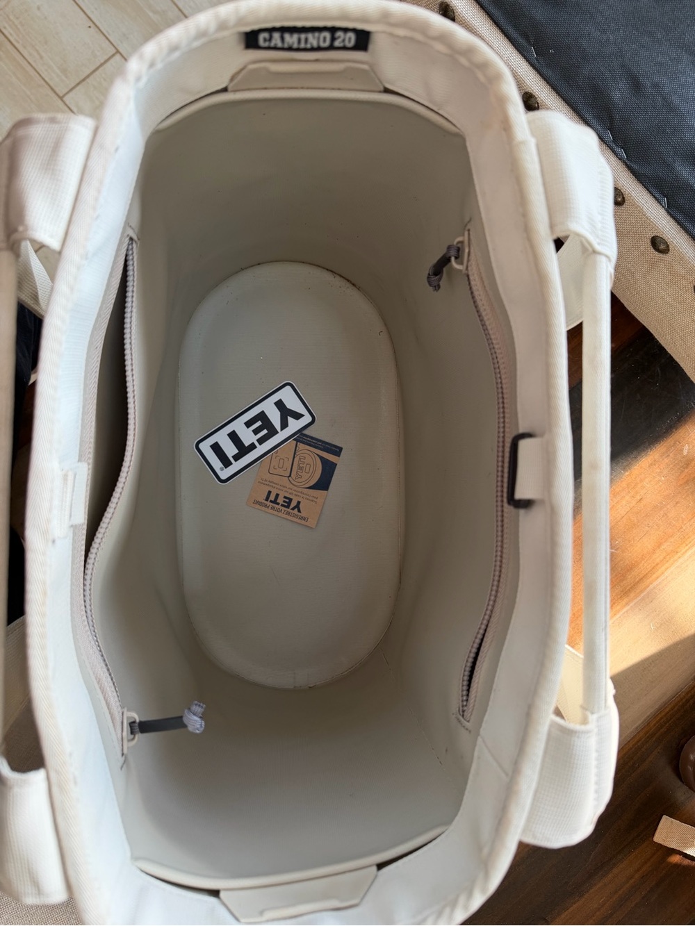 Yeti Camino 20 Cooler Tote in Cream and Tan - Picture 4 of 10
